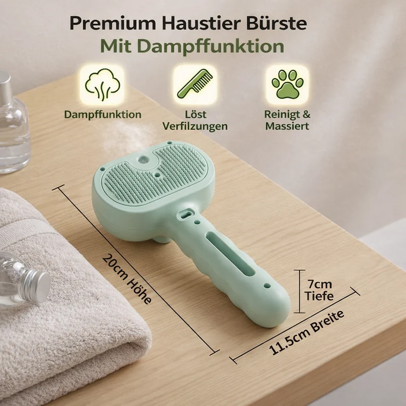 Premium Haustierbürste mit Dampffunktion