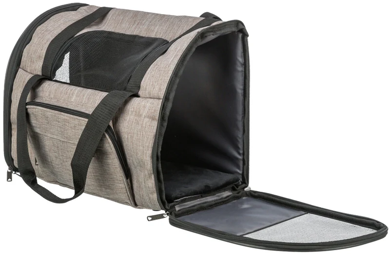 Katzen- und Hunderucksack Shiva mit Trolley-befestigungsgurt und Außentaschen, braun/beige