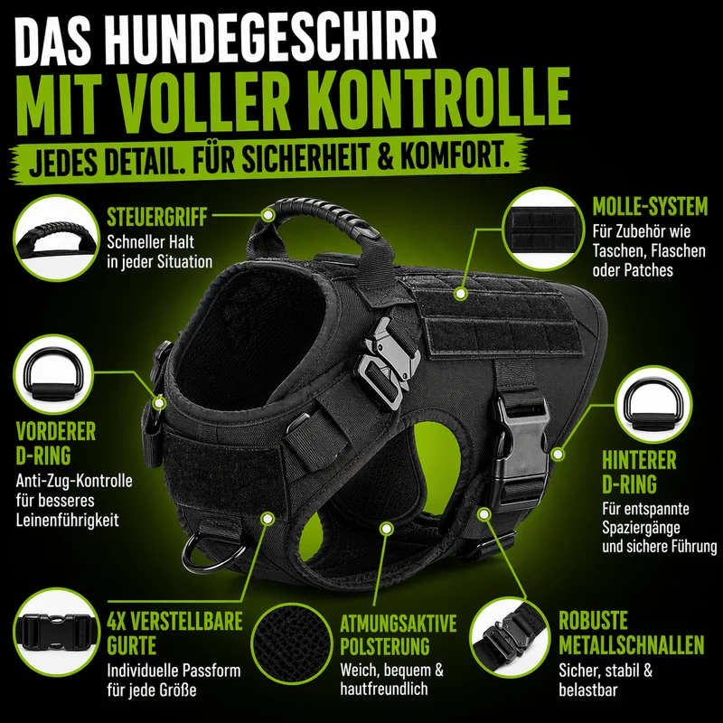 Robustes Militär Hundegeschirr für Training und Spaziergänge