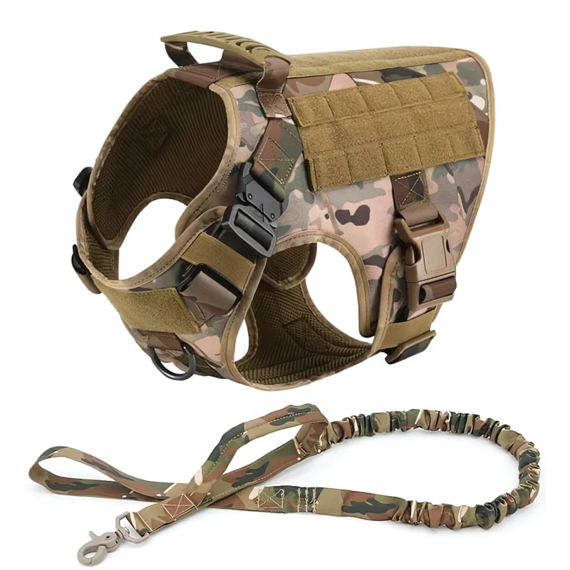 2 in 1 Komplettes Militär Hundegeschirr und Leinen-Set für Training und Spaziergänge