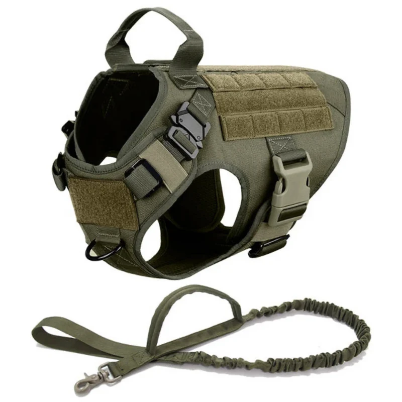 2 in 1 Komplettes Militär Hundegeschirr und Leinen-Set für Training und Spaziergänge