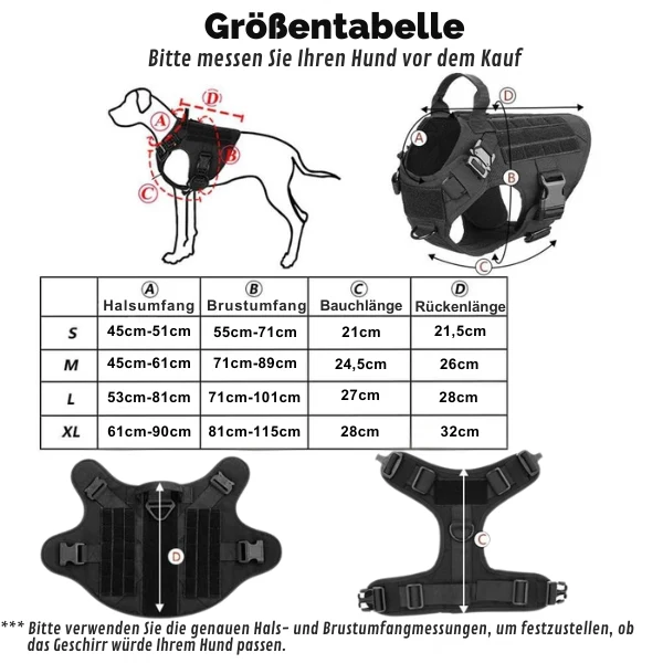 2 in 1 Komplettes Militär Hundegeschirr und Leinen-Set für Training und Spaziergänge