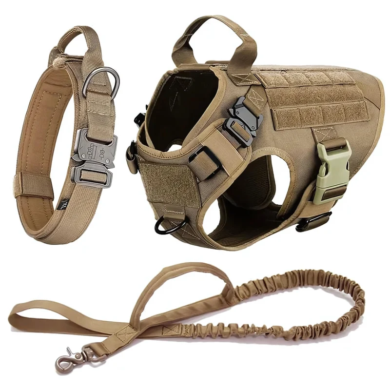 3 in 1 Komplettes Militär Hundegeschirr und Leinen-Set für Training und Spaziergänge