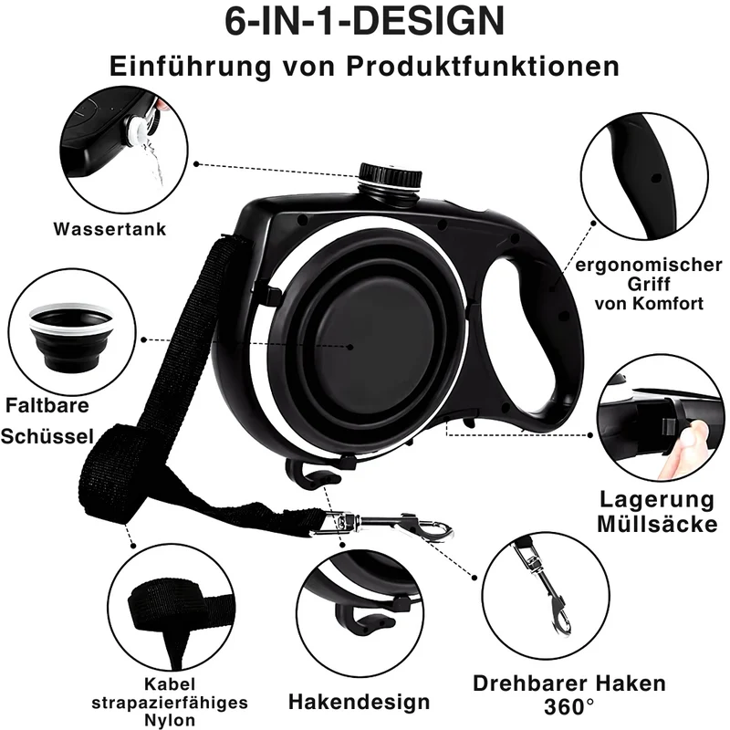 3-in-1 Hundeleine mit Mehrfachfunktion