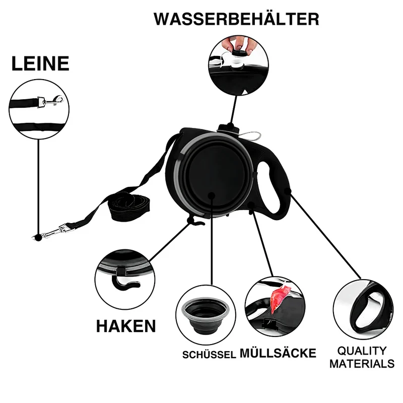 3-in-1 Hundeleine mit Mehrfachfunktion