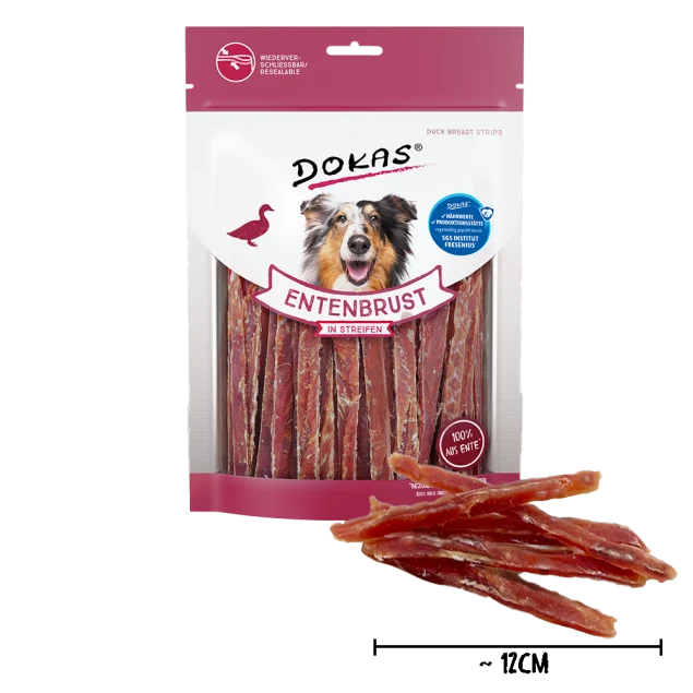 Dokas Hundesnack Entenbrust in Streifen Kaustreifen
