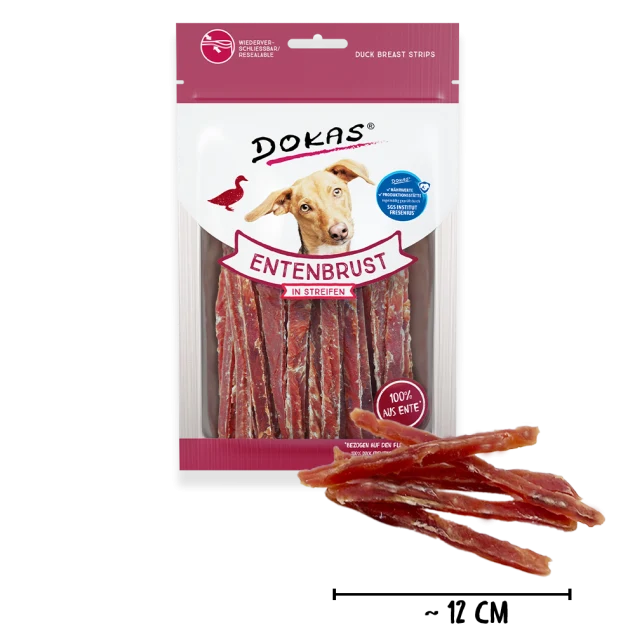 Dokas Hundesnack Entenbrust in Streifen Kaustreifen