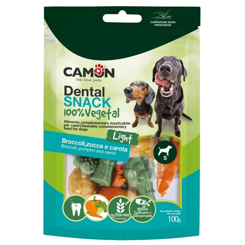 CAMON Veggie Snack Dental Garden – Veganer Hundesnack mit Brökoli, Kürbis & Karotte