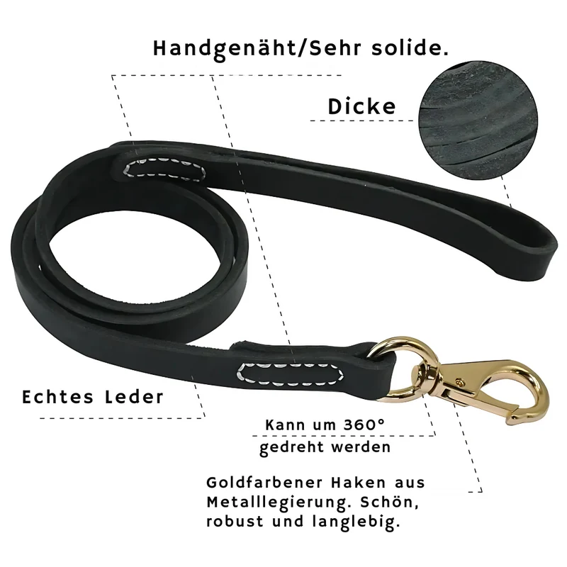 Luxus-Hundeleine aus echtem Leder