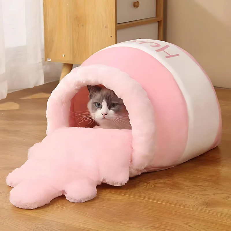 Kuscheliges Haustierbett für Katzen & kleine Hunde