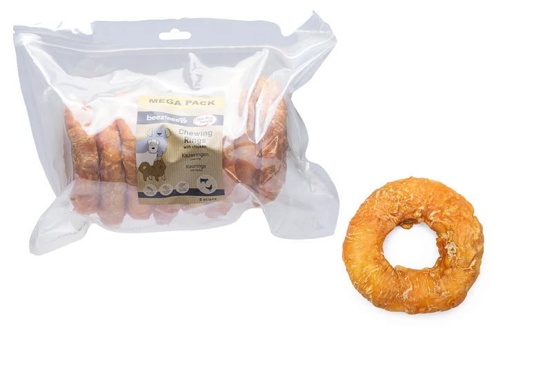 Beeztees Kauring mit Huhn und Rinderhaut für Hunde – Vorteilspack