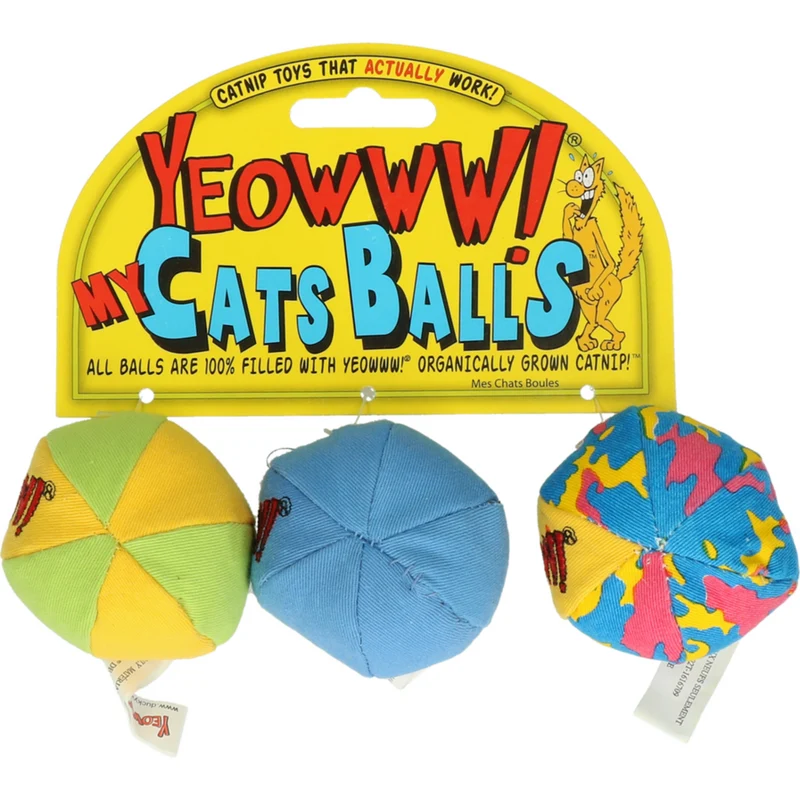 My Cats Balls – 3er Set Katzenspielzeug mit 100% Bio-Katzenminze