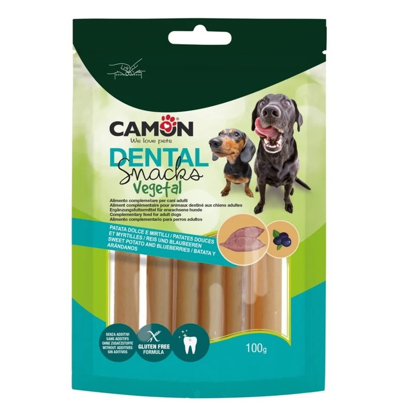CAMON Veggie Snack Sticks Dental – Süßkartoffel & Blaubeere Hundesnack