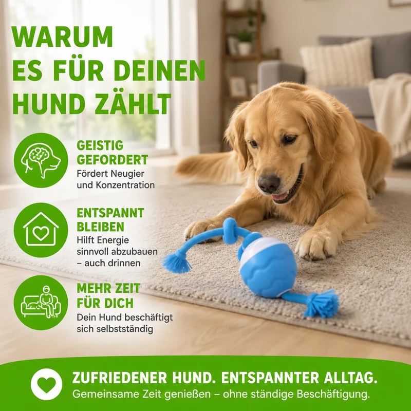 Interaktives Hunde-Spielzeug mit Bewegungssensor – USB-aufladbarer AutoKnoten mit Licht & Sound