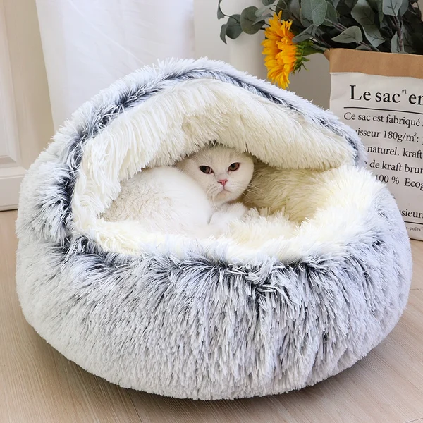 Katzenplüschbett