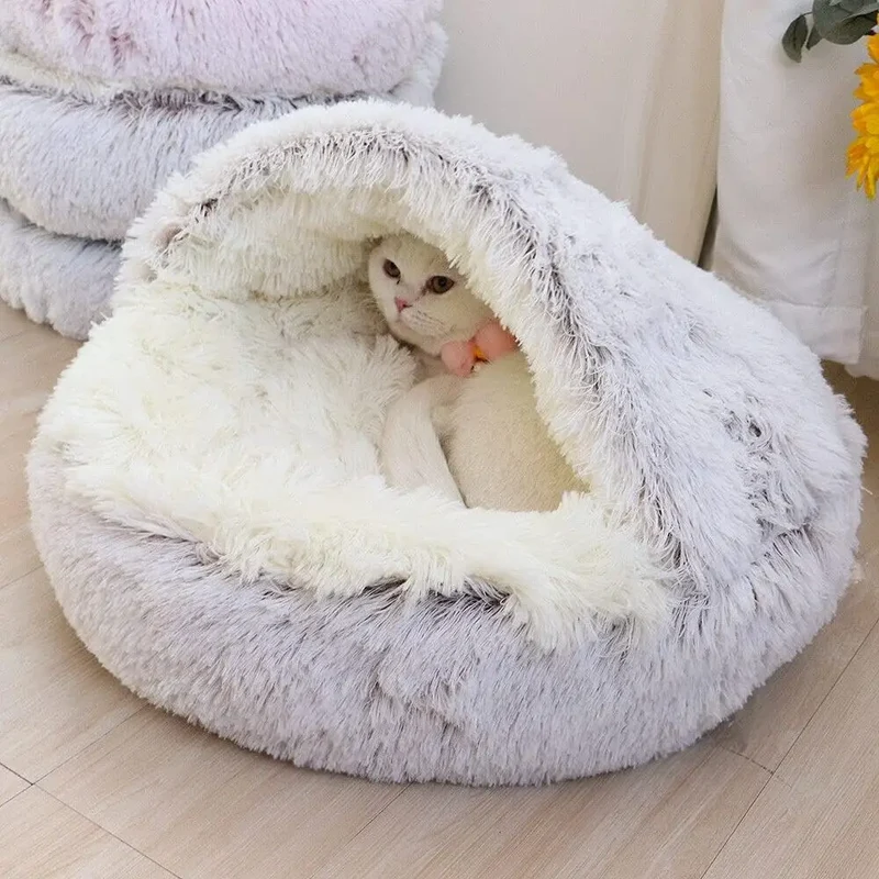 Katzenplüschbett