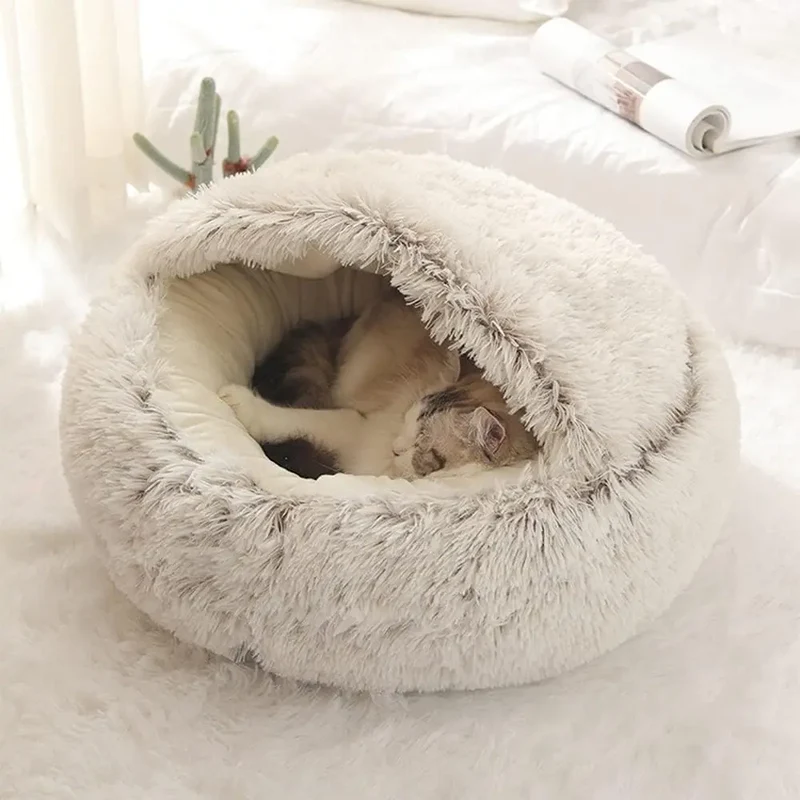 Katzenplüschbett