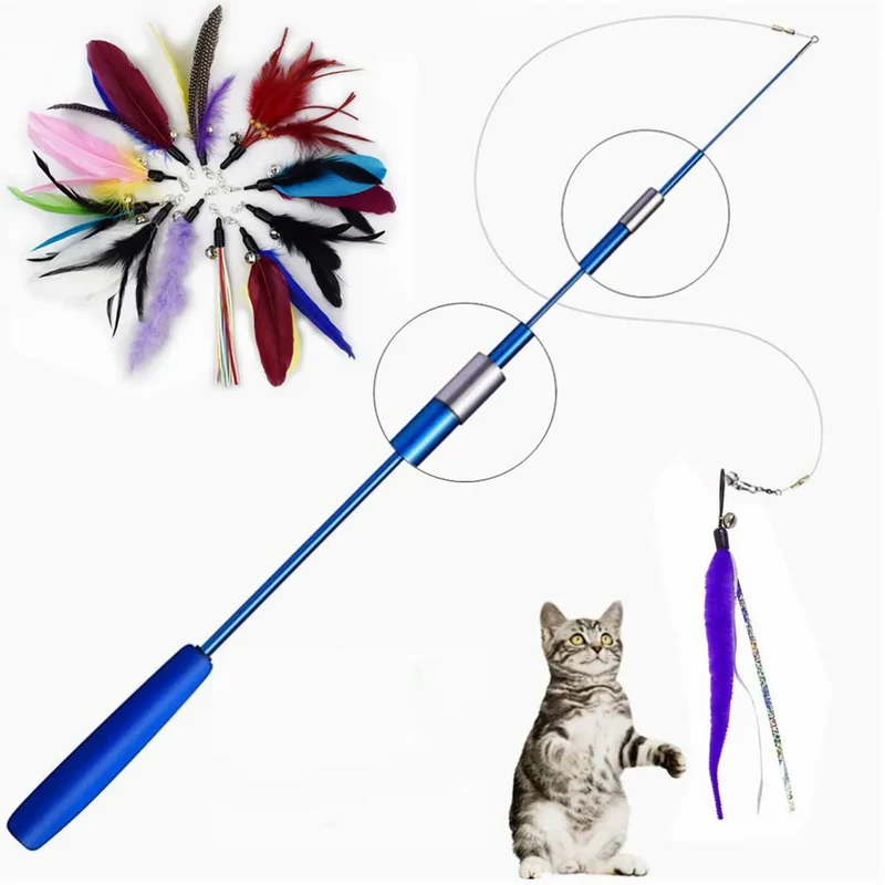 Katzen-Federspielzeug mit Zauberstab