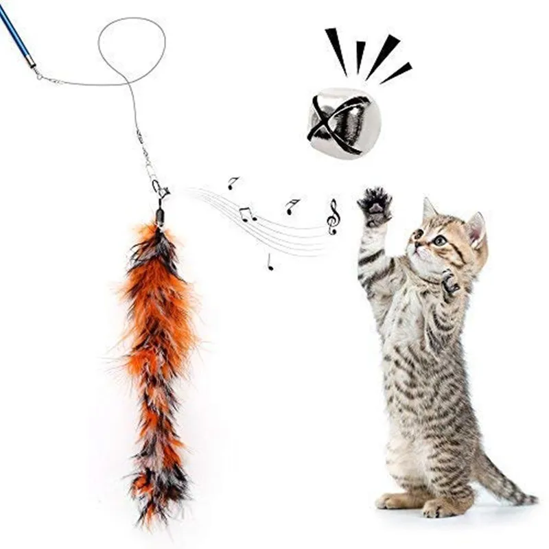 Katzen-Federspielzeug mit Zauberstab