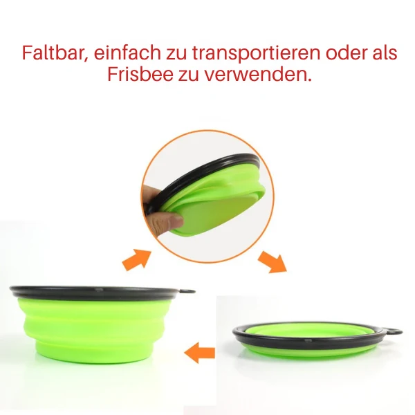 Faltbarer Silikon-Futternapf mit Frisbee-Funktion