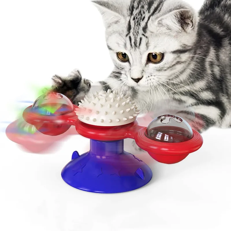 Windmühlen-Katzenspielzeug mit Zahnpflege