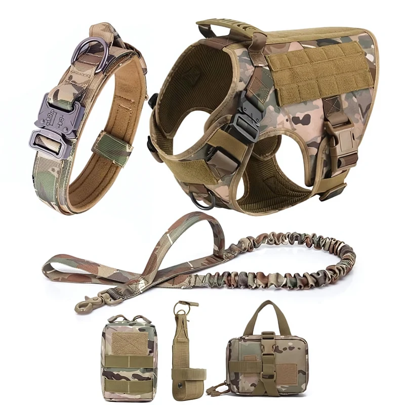 6 in 1 Komplettes Militär Hundegeschirr und Leinen-Set für Training und Spaziergänge