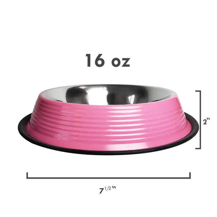 Non Skid Pink Bowl