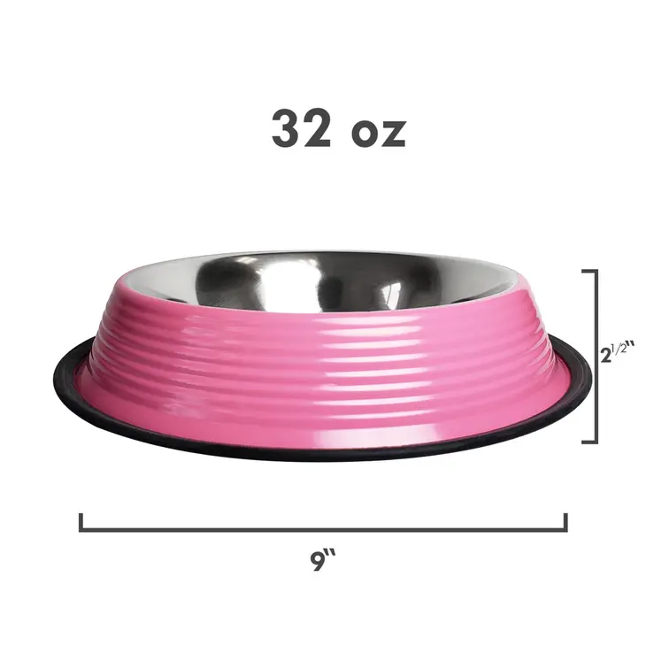 Non Skid Pink Bowl