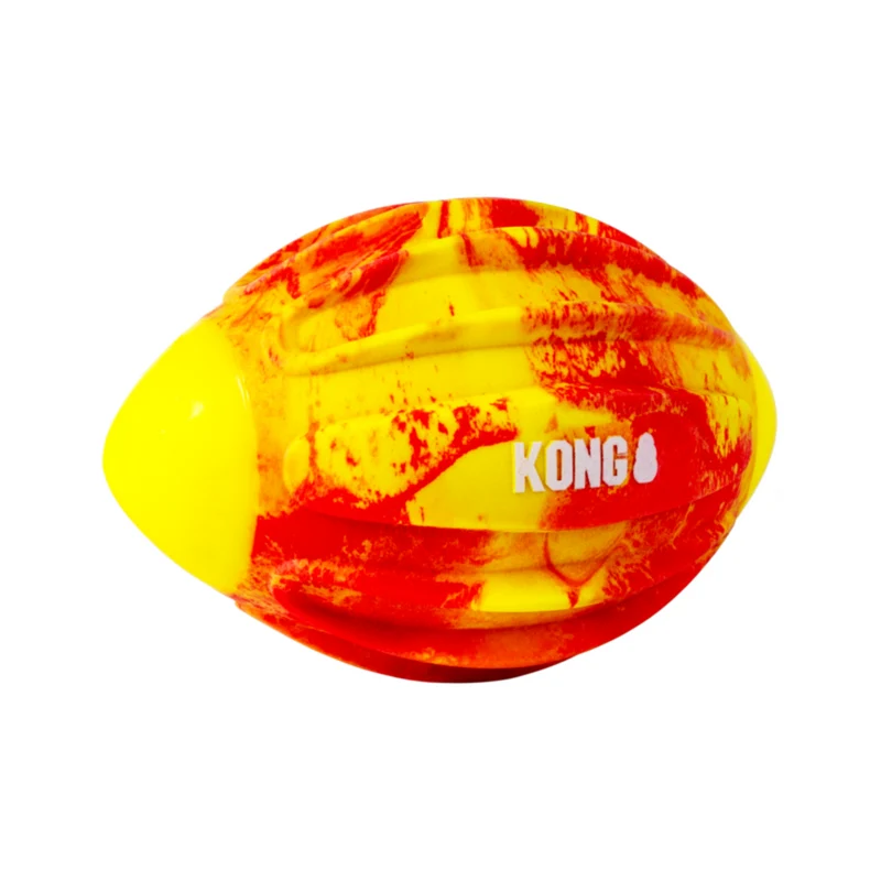 KONG Flexball Sport Football – Robustes Hundespielzeug mit Piepser & schwimmfähig