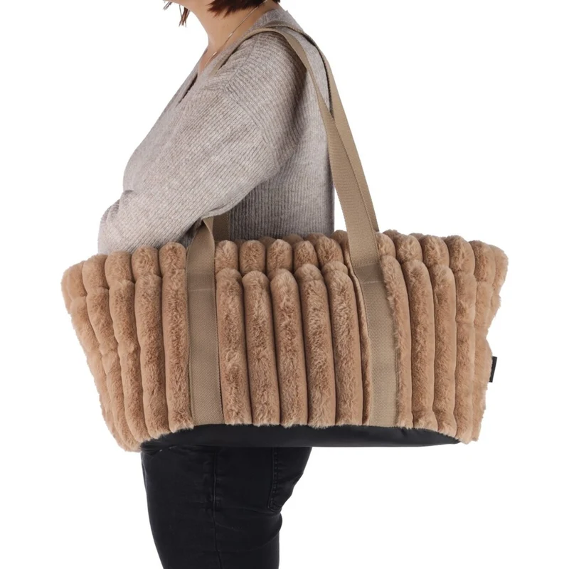Flamingo Hunde Tragetasche Lynelle in beige