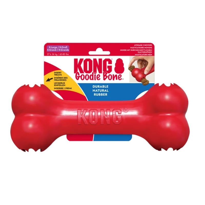KONG Goodie Bone XL – Robuster Kauknochen aus Naturkautschuk | befüllbar | 26 cm