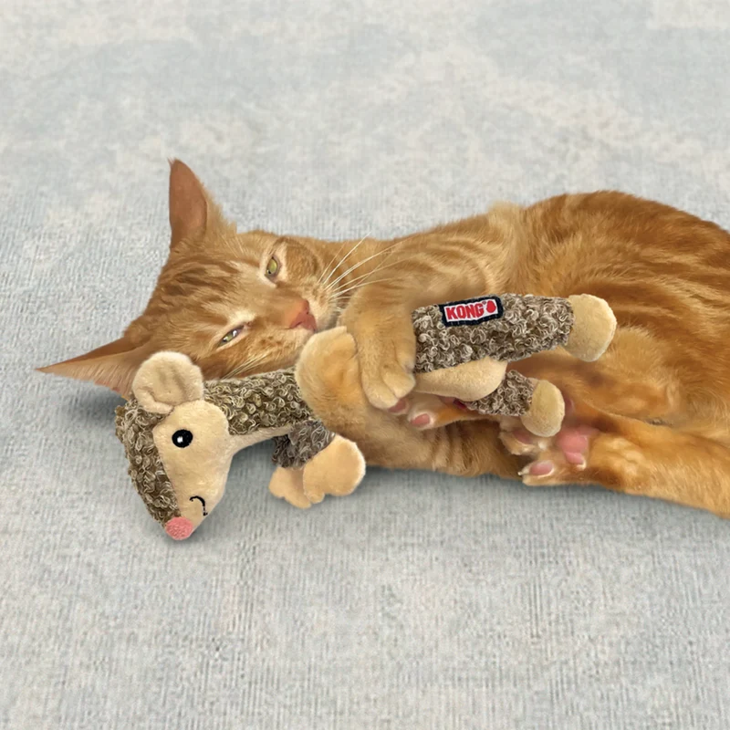 KONG Luvs Katzenspielzeug – Plüsch-Spielzeug für Katzen mit Raschel | Maus & Eidechse