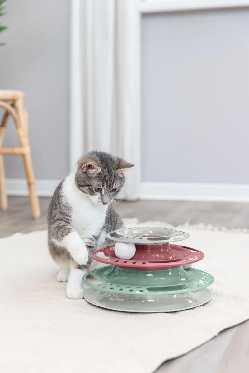 Katzenspielturm Catch the Balls mit drei Ebenen