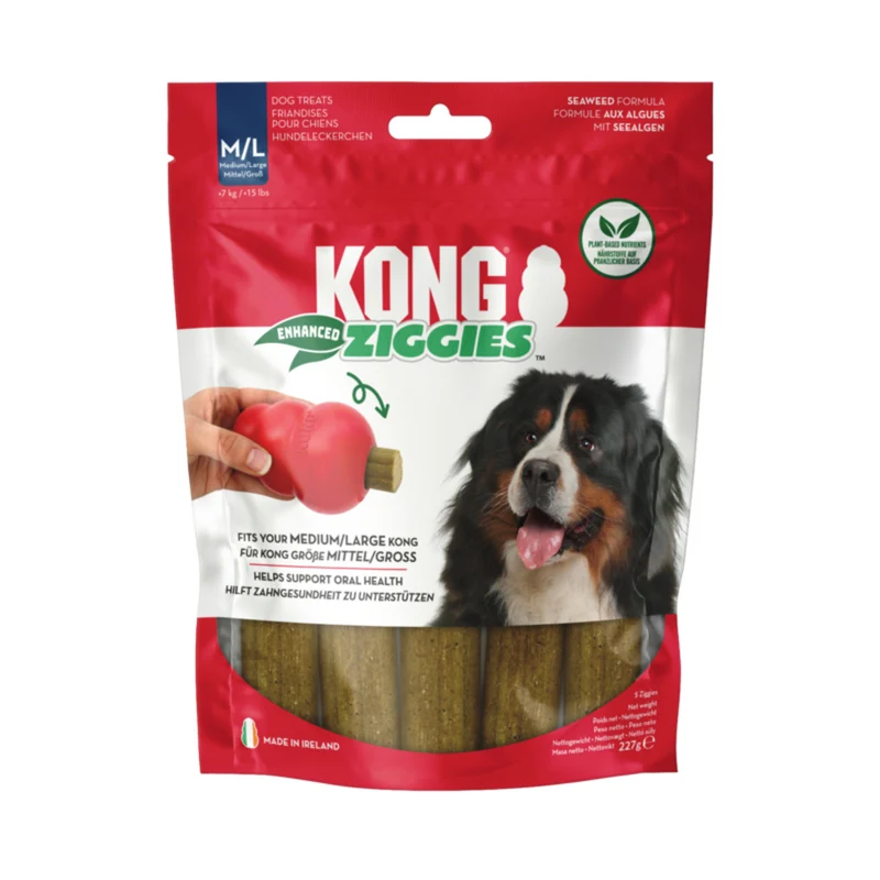 KONG Enhanced Ziggies – Kaustangen für Hunde mit Meeresalgen | zahnpflegend | S & M/L