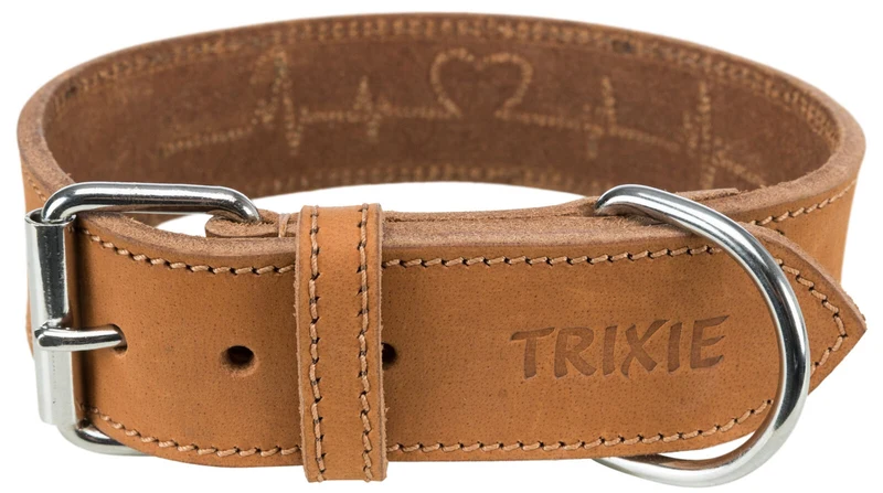 Rustic Fettleder-Halsband Heartbeat