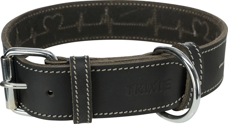Rustic Fettleder-Halsband Heartbeat