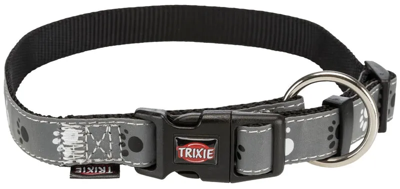 reflektierendes Hundehalsband Siver Reflect mit Pfotenprint