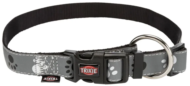 reflektierendes Hundehalsband Siver Reflect mit Pfotenprint