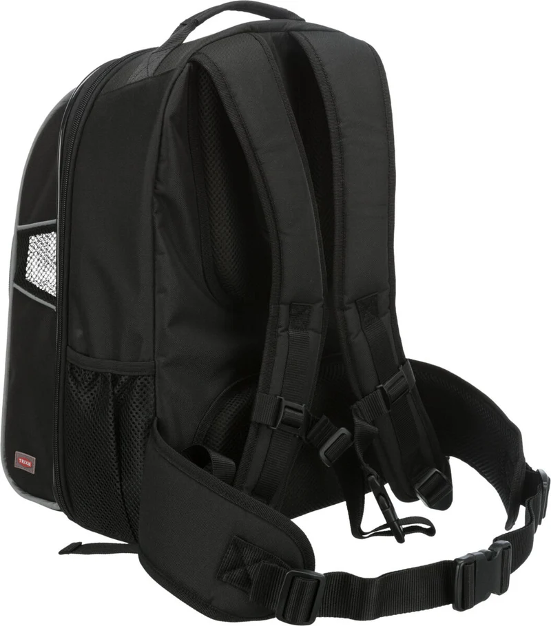 Schwarzer Trekking Hunderucksack William mit gepolsterter Rückseite und breitem Taillengurt