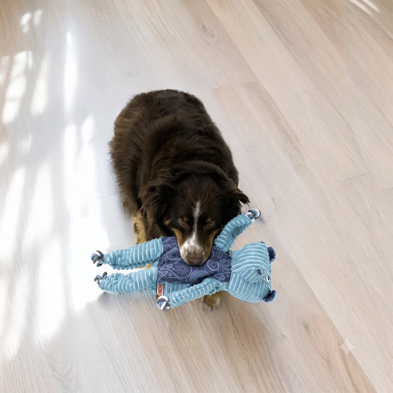 KONG Floppy Knots Hippo Jumbo XL – Plüsch-Hundespielzeug mit Knotenseil