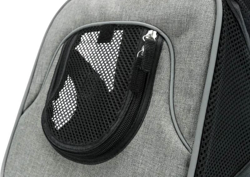 Luftdurchlässiger Cross-Body Hundetragerucksack Fronttasche Savina aus Mesh-Gewebe mit Taillengurt