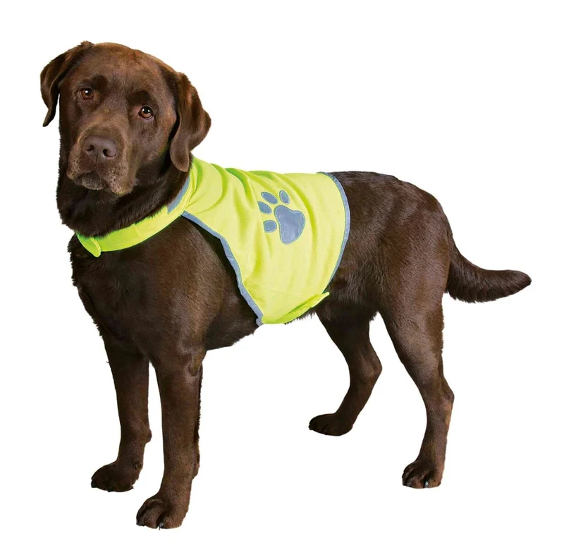 Sicherheitsweste für Hunde mit Klettverschlüssen und reflektierendem Pfotenprint