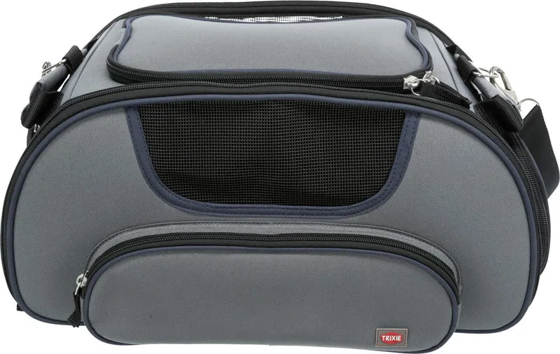 Graue Flugzeugtasche Wings für Hunde und Katzen mit Traglast bis zu 20 kg und Trolley-Schlaufe