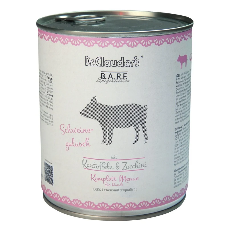 Dr. Clauders Barf Dog Komplettmenü Schweinegulasch