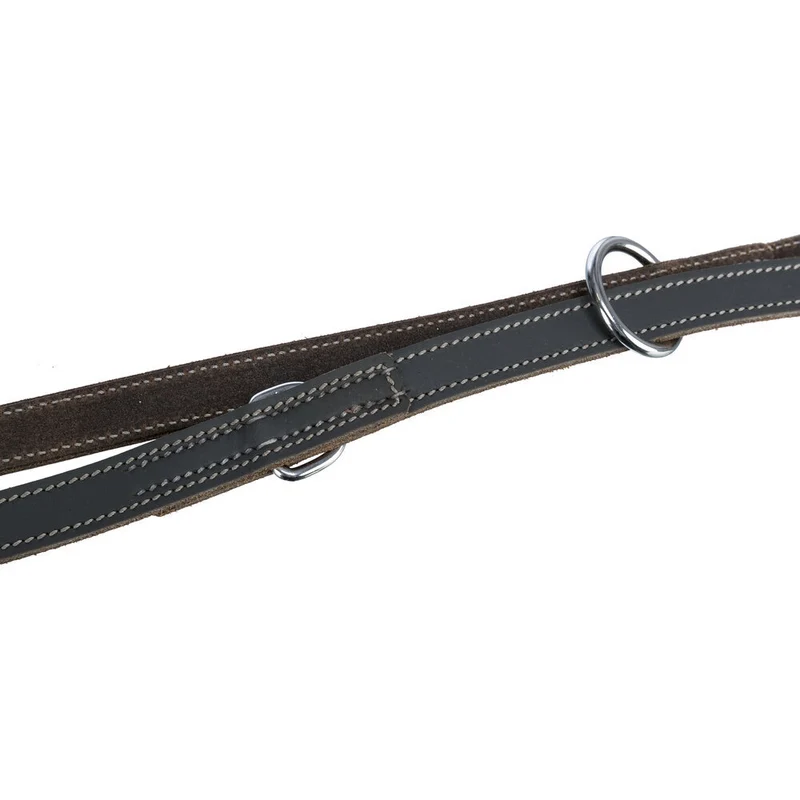 TRIXIE Rustic Fettleder-Verlängerungsleine Hund – 3-fach verstellbar, Trigger Snap Hook, 2 m