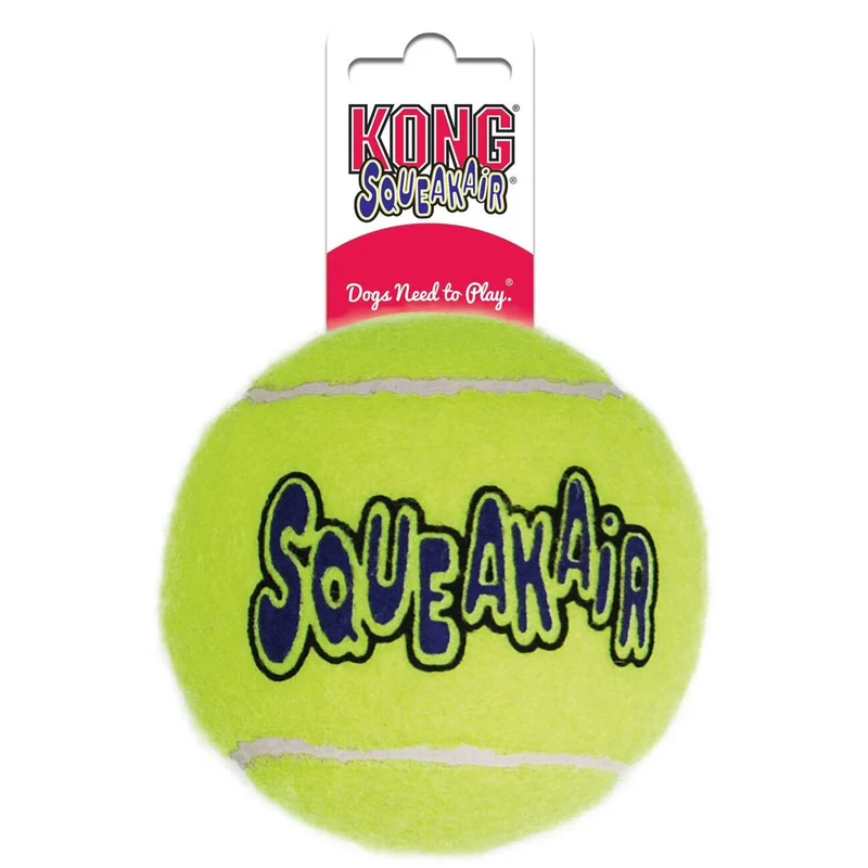 KONG AirDog Squeakair Tennisbälle mit Quietscher für Hunde – Zahnschonendes Apportierspielzeug