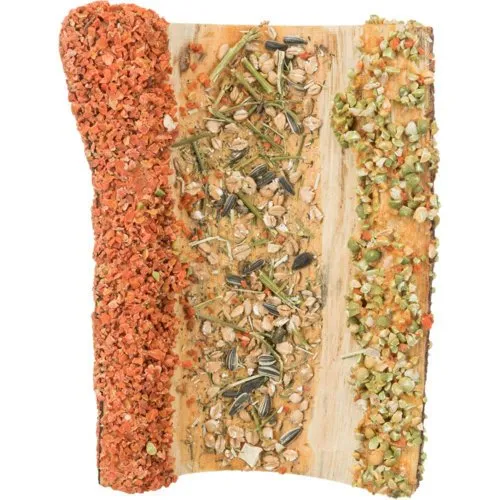 Holz Brücke Kaninchen und Kleinnager mit Gemüse und Nüssen