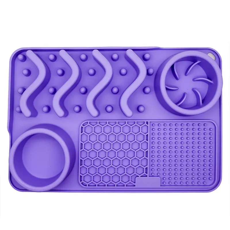 Slow Feeder Upgraded 3 in 1 Dog Bowls Dog Licking Mat With Suction Cups For Anxiety Relief Perfect For Pet Food Yogurt BPA Free