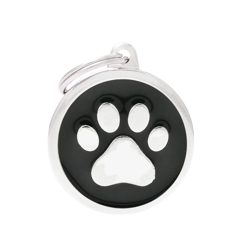 Hundemarke personalisiert Kreis Pfote