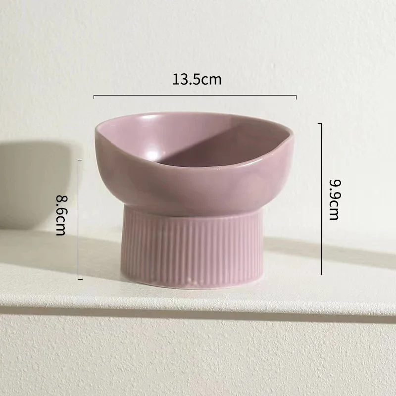 Cat Nordic Style Food Water Bowl Pet Animal Ceramic Eating Dishes High Foot Raised Puppy Cats Matte Bowls Elevated Dog Bowls